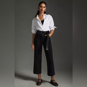 The Skipper High-Rise Crop Wide-Leg Jeans by Pilcro